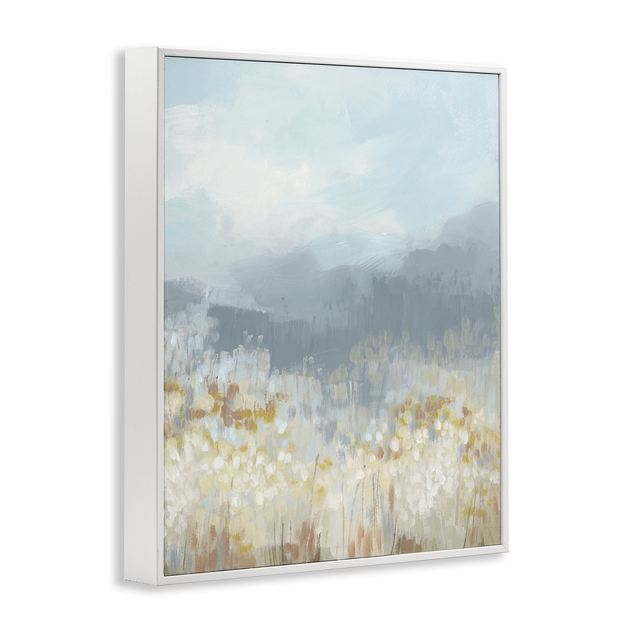 Stupell Industries Foggy Grey Mountains Landscape Painting White Framed Art Print Wall Art, 24 x 30