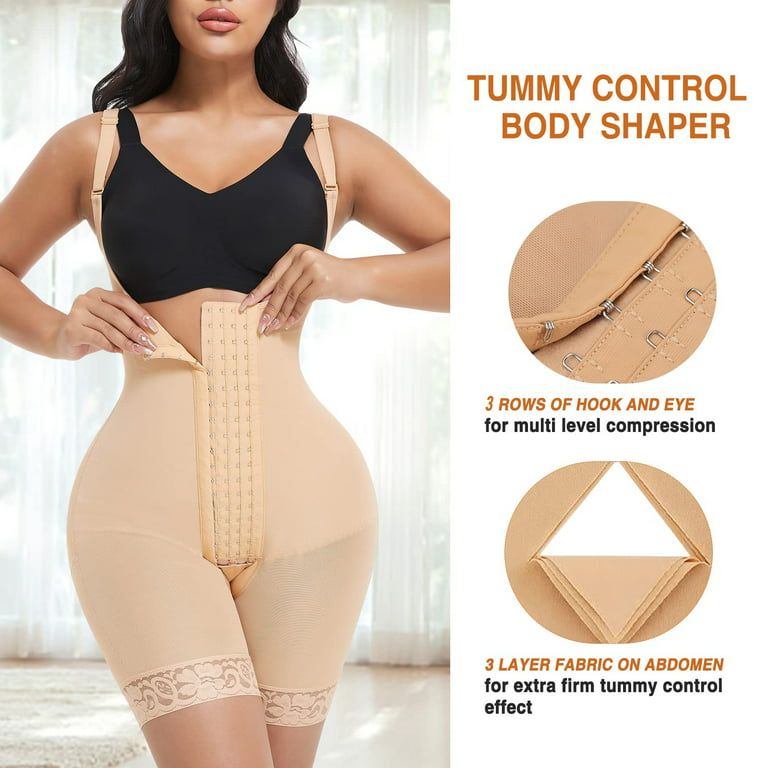 Lilvigor Full Body Shaper for Women Tummy Control Shapewear Stage 2 Faja  Butt Lifting Shapers Open Crotch 3 Row Hooks 