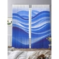 thumbnail image 3 of Blue Gradient Sheer Curtains 108 Inches Long 2 Panels Fluid Wave Art Light Filtering Semi Sheer Window Curtains Drapes for Bedroom Living Room 52"x108", 3 of 7