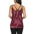 thumbnail image 6 of Scyoekwg Womens Sequin Tank Tops Suspenders Comfy Sling V-Neck Sequin Slim Tank Tops Sleeveless Casual Dressy Blouse Solid Color Summer Blouses (Pink,XXL), 6 of 8