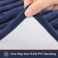 thumbnail image 2 of Vaukki Geometric Bathroom Rug Set of 3 Microfiber Soft Absorbent Non Slip Bath Rugs for Bathroom，(18"x26"+20"x47"+20"x24"，Dark Blue), 2 of 9