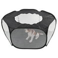 thumbnail image 4 of Parque infantil portátil para animales pequeños, tienda transparente para cachorros, gatos y conejos, para exteriores, color negro, 4 of 12