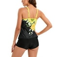 thumbnail image 4 of Sksloeg Two Piece Tankini Bathing Suits Plus Size Leopard Print Ruched Tummy Control Tankini Bathing Suits Swimwear Yellow XXXXXL, 4 of 5