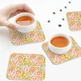 thumbnail image 7 of Lsque wild meadow flowers Pattern 4" Drink Coasters Set of 6, Leather Absorbent Coasters, Table Coaster Set Decorative Coffee Cup Coasters Housewarming Gift,Square, 7 of 7