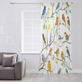 thumbnail image 3 of Colorful Birds Semi Sheer Curtains Drapes for Living Room,Bedroom,French Doors Window 108 Inches Long,Branch Animal Spring Branch Leaf Summer Rod Pocket Chiffon Curtain Drapery Voile Draperies Panel, 3 of 6