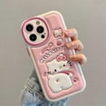 thumbnail image 3 of Funda de dibujos animados para iPhone 13 Pro Max de 6.7 pulgadas, diseño de gatito kawaii, silicona 3D, correa de TPU suave y resistente a los golpes., 3 of 5