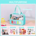 thumbnail image 4 of Bolsa de maquillaje Eurovicky con parche con letras de chenilla transparente e impermeable, 4 of 8