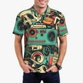 thumbnail image 5 of Yiaed Retro Pop Art CollagePrint Men's Short Sleeve Polo Shirt,Golf Polo for Men Three-Button Golf Shirt Athletic Casual Collared T-Shirt- X-Large, 5 of 7