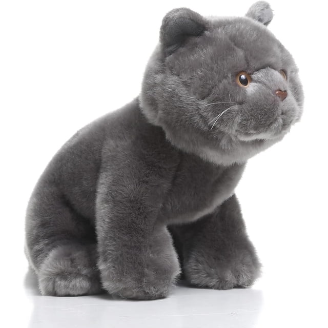 TAMMYFLYFLY Juguete de peluche de pelo corto británico realista, modelo de gato británico de pelo corto, 32 cm