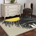 thumbnail image 4 of Yellow Moonlight Area Rug 4'x6', Modern Rustic Rabbits Botanical Washable Non-Slip Rugs, Low Pile Large Carpet for Living Room Bedroom Dining Room Kitchen Office Indoor Mat, 4 of 9