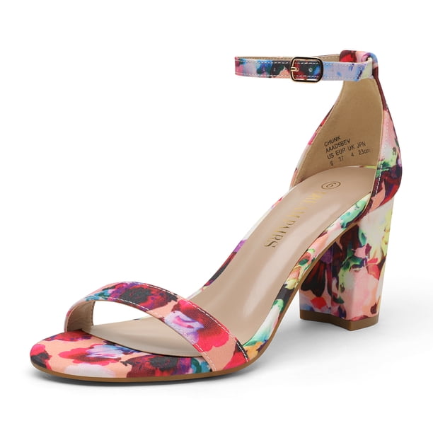 Dream Pairs Sandalias de tacón bajo con tiras para mujer Dream Pairs CHUNK