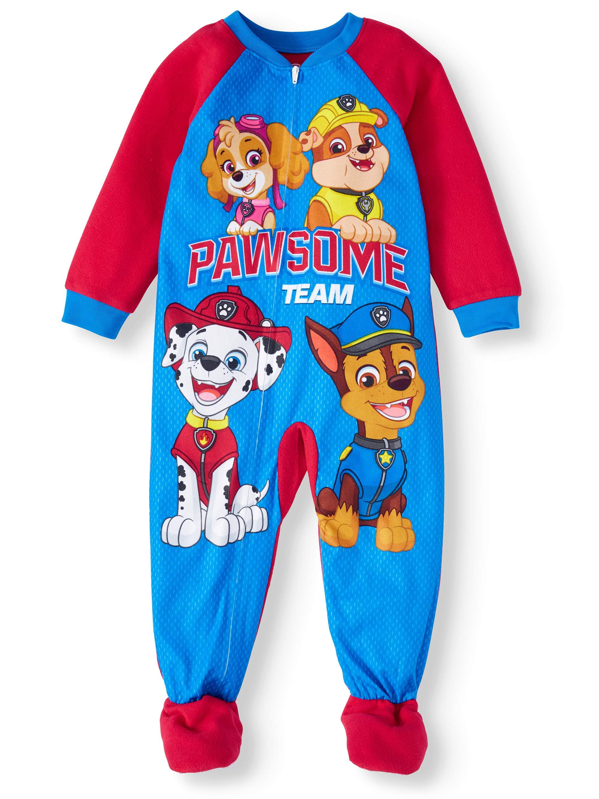 Bliv ophidset gennemsnit skrige Paw Patrol Toddler Boy Microfleece Blanket Sleepers Pajamas - Walmart.com