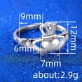 thumbnail image 4 of K-KED Elegant 925 Silver Plated Ring Women Crown Heart Delicate Jewelry Sz 6-10-6, 4 of 6