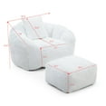 thumbnail image 5 of Miniyam Large Pre-Filled Bean Bag Sofa & Footstool Set, 45.4" Shell-Shaped Couch for Movie Night, Gaming, Reading Nook (White), 5 of 11