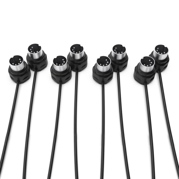 Cable MIDI CME, paquete de 4 unidades, 90 cm, 5 pines, DIN de perfil bajo, con espejo