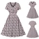 thumbnail image 3 of Vestido estampado floral de manga corta con cuello en V elegante casual sexy de moda para mujer Pompotops ghjkhdj17452, 3 of 8