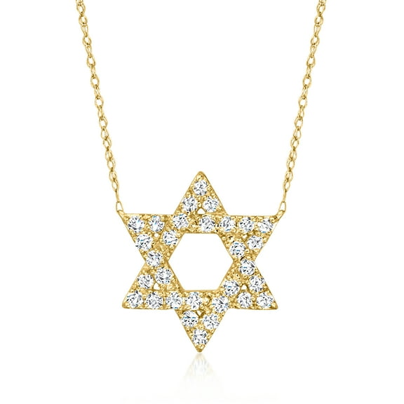 Ross-Simons 0.50 ct. t.w. Diamond Star Of David Necklace in 14kt Yellow Gold, Women's, Adult