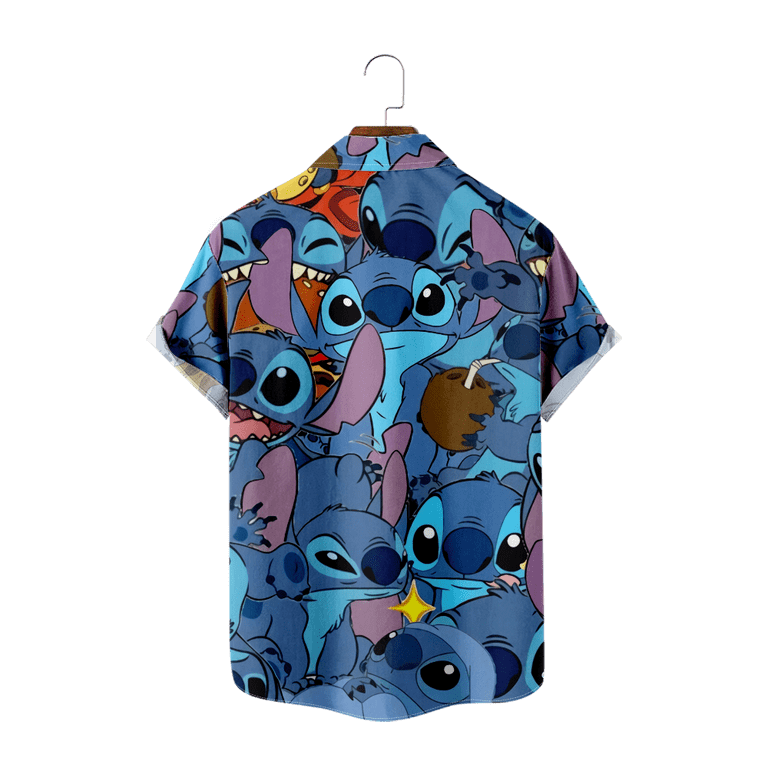 Lilo & Stitch Hawaiian Shirts T-Shirts Men's Shirt womens shirt Gifts  Colorful 3d Printed Hip Hop tops for women(Adult-3XL) 