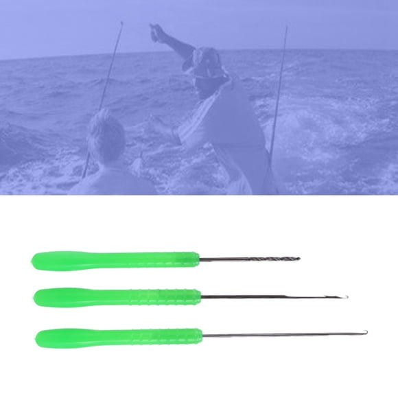 Fishing Drill Hook Bait,High Carbon Steel 3 in 1 Drilling Hook Needle Tool Set For Making Rigs