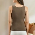 thumbnail image 6 of Roncen Women's Winter Fleece-Lined Seamless Camisole - Solid Color Thermal Undershirt with Built-in Padded Bra - Warm Lined Tank Top for Layering, Comfortable No-Slip Base Layer, 6 of 7