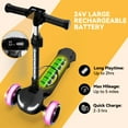 thumbnail image 3 of 3 Wheels Electric Scooter for Kids w/LCD Screen, Bluetooth Music, Light-Up Stem Deck & Wheels, 3 Heights Adjustable, 5MPH Safe Speed, Foldable Kids Electric Scooter for Boys Girls Ages 3-12, Black, 3 of 8