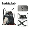 thumbnail image 4 of Daiia Red Black Ink Style Bald Eagle Pattern Drawstring Backpack, Gym Bag, Lightweight Backpack, Water-Resistant Bag Travel Sports Backpack, Fitness Bag, Yoga Bag-Medium, 4 of 6