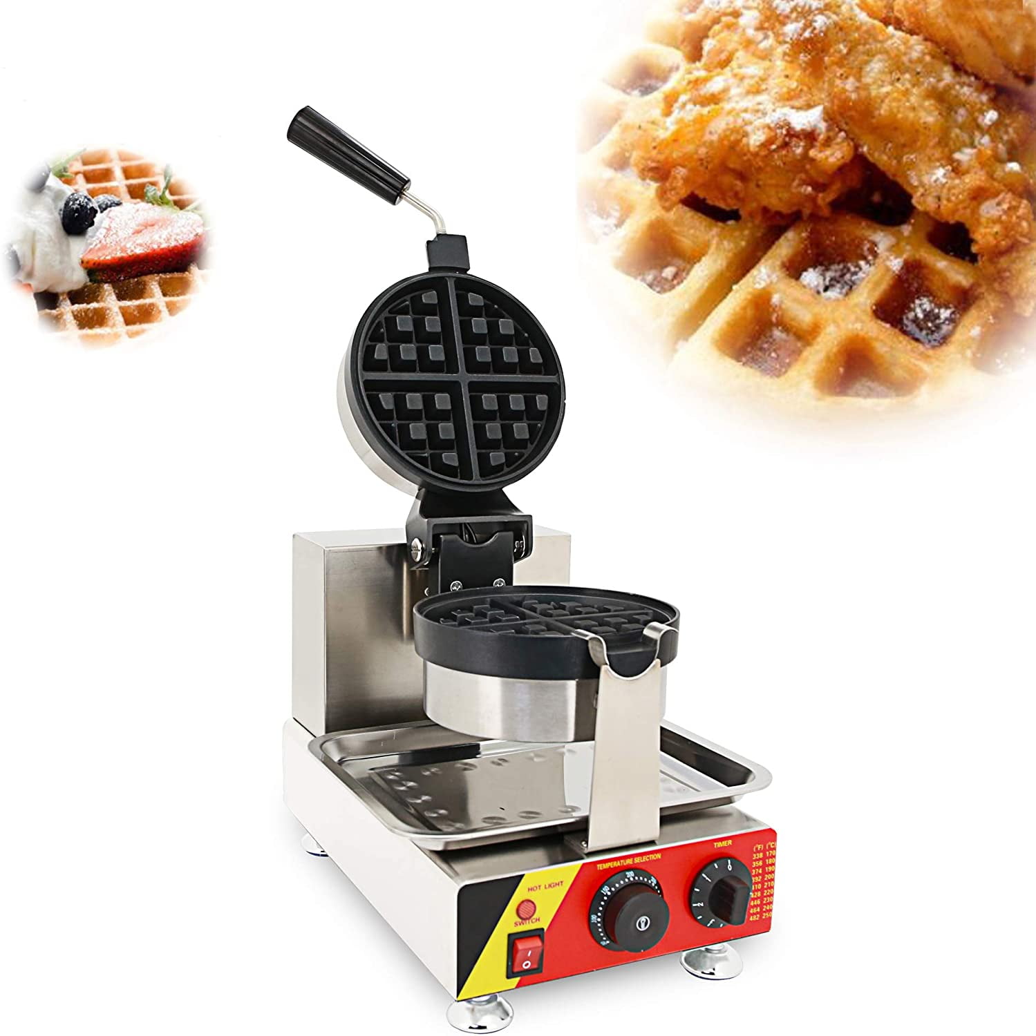 TECHTONGDA Nonstick Electric Rotated Waffle Maker Iron Machine Single