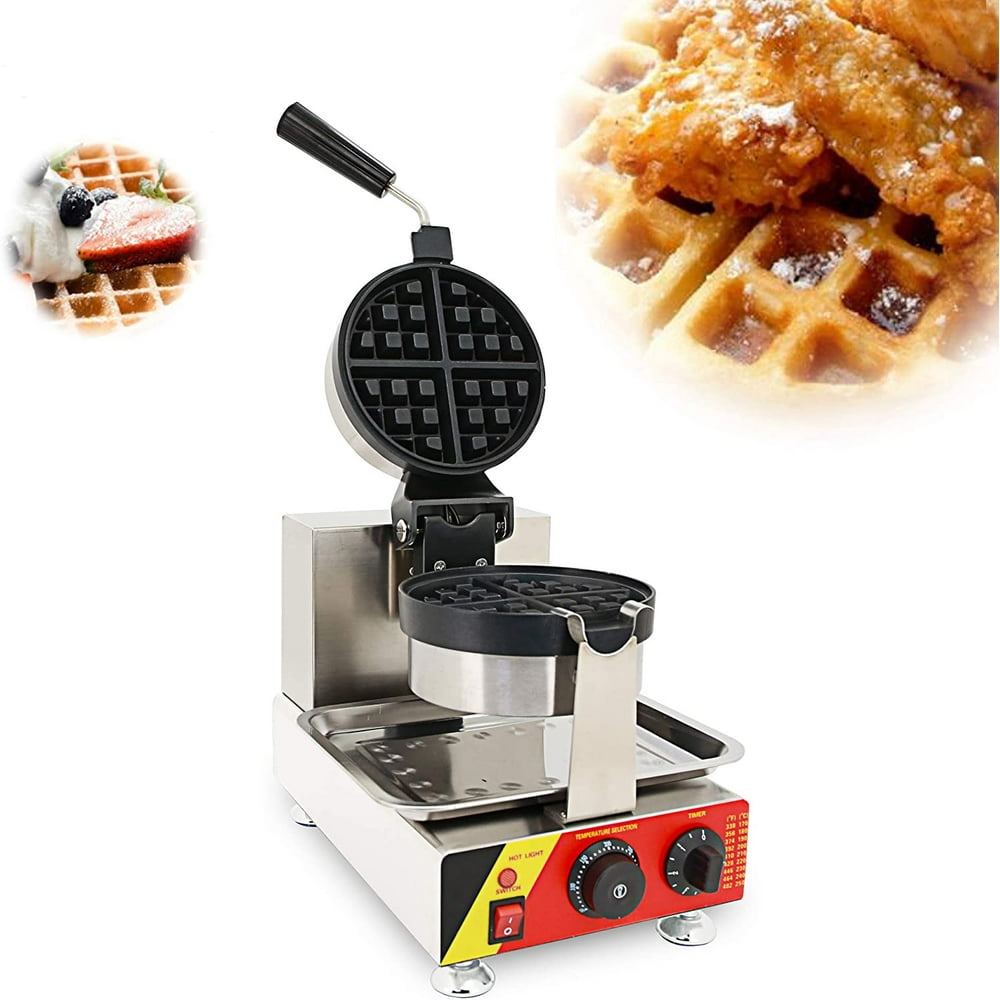 TECHTONGDA Nonstick Electric Rotated Waffle Maker Iron Machine Single Station Rotary Waffle