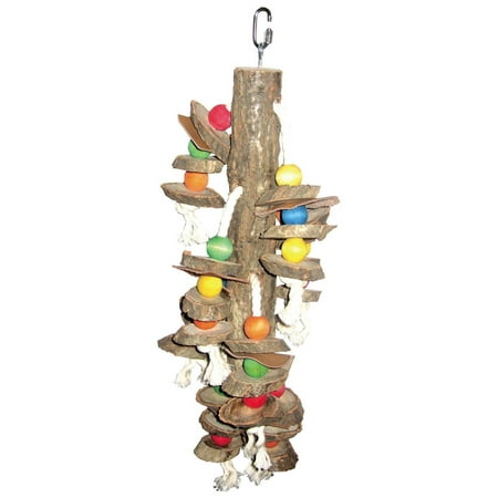 A & E Cage Company Happy Beaks Real Wood Hanging Cylinders Bird Toy