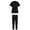 Black, variant on LYMAYTER Female Medical Uniform Suit for S-2XL Short Sleeves Nurs Uniform V-Neck Long Pants Women Care Uniforms Set