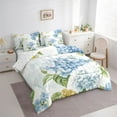 thumbnail image 3 of Homewish Blue Hydrangea 7pcs Bedding Comforter Set,Natural Flower Floral Queen Bedding Sets,Green Monstera Leaf Queen Sheet Sets For Girl Boy,Microfiber Bedroom Decor Reversible, 3 of 8
