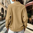 thumbnail image 7 of Lutiedan Oversized Sweatshirt for Women Half Zip Long Sleeve Corduroy Sweatshirt Fall Casual Pullover Shirts with Pocket S-XXL, 7 of 7