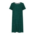 thumbnail image 3 of Ashirexll Casual Summer Dresses for Women, New Summer V-Neck Polka Short Sleeved Knee Length Flowy Dress Green B XL, 3 of 5