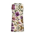 thumbnail image 4 of Mifsaly Flowy Tank Top Women Scoop Neck Pleated Front Sleeveless Summer Top Boho Printed Daily Work Blouse Flattering Loose Fit Lightweight Vacation Going Out Shirt XXL, 4 of 5