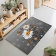 thumbnail image 2 of Entryway Rug 2'x3', Daisy Butterfly Kitchen Runner Rugs Non-Slip Carpet Mats, Spring Floral Butterflies Grey Modern Art Bedside Rugs Runners Washable Floor Carpet for Bathroom Laundry Room, 2 of 8