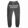 thumbnail image 3 of Stop Looking At My Dick Pants Letter Printing Casual Pants For Men And Women Drawstring Loose High Waist Sports Trousers, 3 of 4