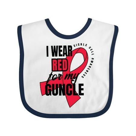 

Inktastic Sickle Cell Awareness I Wear Red For My Guncle Gift Baby Boy or Baby Girl Bib