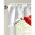 thumbnail image 2 of Plant Red Poppy Flower White Window Curtain Kitchen Cabinet Coffee Tie-Up Valance Curtain Rod Pocket Short Curtain, 2 of 6