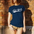 thumbnail image 3 of New York City Baseball Script Basic Cotton T-Shirt - Medium - Navy, 3 of 6