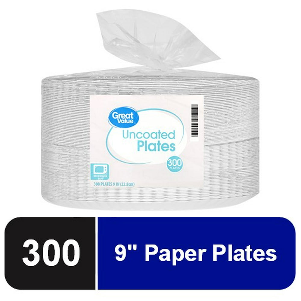 Great Value Economy Paper Lunch Plates, 8 5/8", 300 Count