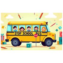 LUUFILx School Bus Banner Backdrop for Kids Party Decorations Classroom Background Photography Props Birthday Decors Event Supplies Playroom