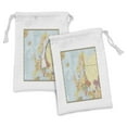 thumbnail image 1 of Map Fabric Pouch Set of 2, High Detailed Map Illustration of Scandinavian Region European Travel Guide Print, Small Drawstring Bag for Toiletries Masks and Favors, 9" x 6", Multicolor, by Ambesonne, 1 of 2