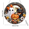 thumbnail image 3 of Halloween Diamond Art Pendant, Ghost Black Cat Scarecrow Door Hanger, Acrylic Imitation Diamond Printed Wall Window Decor by MPOISVA, 3 of 6