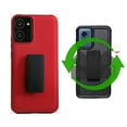 thumbnail image 3 of Phone Case for HMD Vibe (Straight Talk/ TracFone),  Dual Layer Shockproof 360-Degree Rotating Belt Clip Case Cover with Kickstand + Tempered Glass (Red), 3 of 9