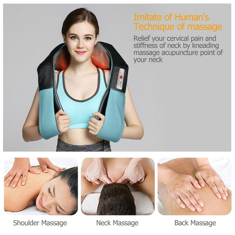 InvoSpa Shiatsu Back Shoulder and Neck Massager with Heat - Deep Tissue  Kneading Pillow Massage - Back Massager, Shoulder Massager, Electric Full  Body Massager Gift - Massagers for Neck and Back 