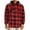 Red, variant on Men's Sherpa Lined Flannel Shirt Jacket Snap Button Down Plaid Jacket Shacket with Hood Winter Warm Coat Hoodies