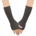 thumbnail image 1 of RXIRUCGD Gants d'Hiver Chauds Chauffe-Bras Doux Longs Gants Sans Doigts pour Femmes, 1 of 3