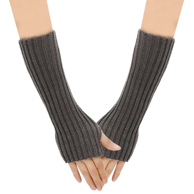 RXIRUCGD Gants d'Hiver Chauds Chauffe-Bras Doux Longs Gants Sans Doigts pour Femmes