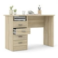 thumbnail image 6 of Tvilum Warner 4 Drawer Office Desk with 1 Shelf for Adults, Oak, 6 of 20