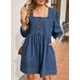 thumbnail image 5 of Vestido vaquero Sidefeel primavera/verano con manga 3/4 para mujer, 5 of 7